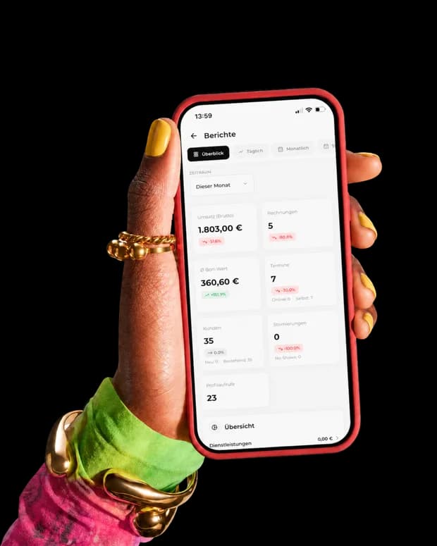 Beautinda App — Berichte, Umsatz & Buchhaltung