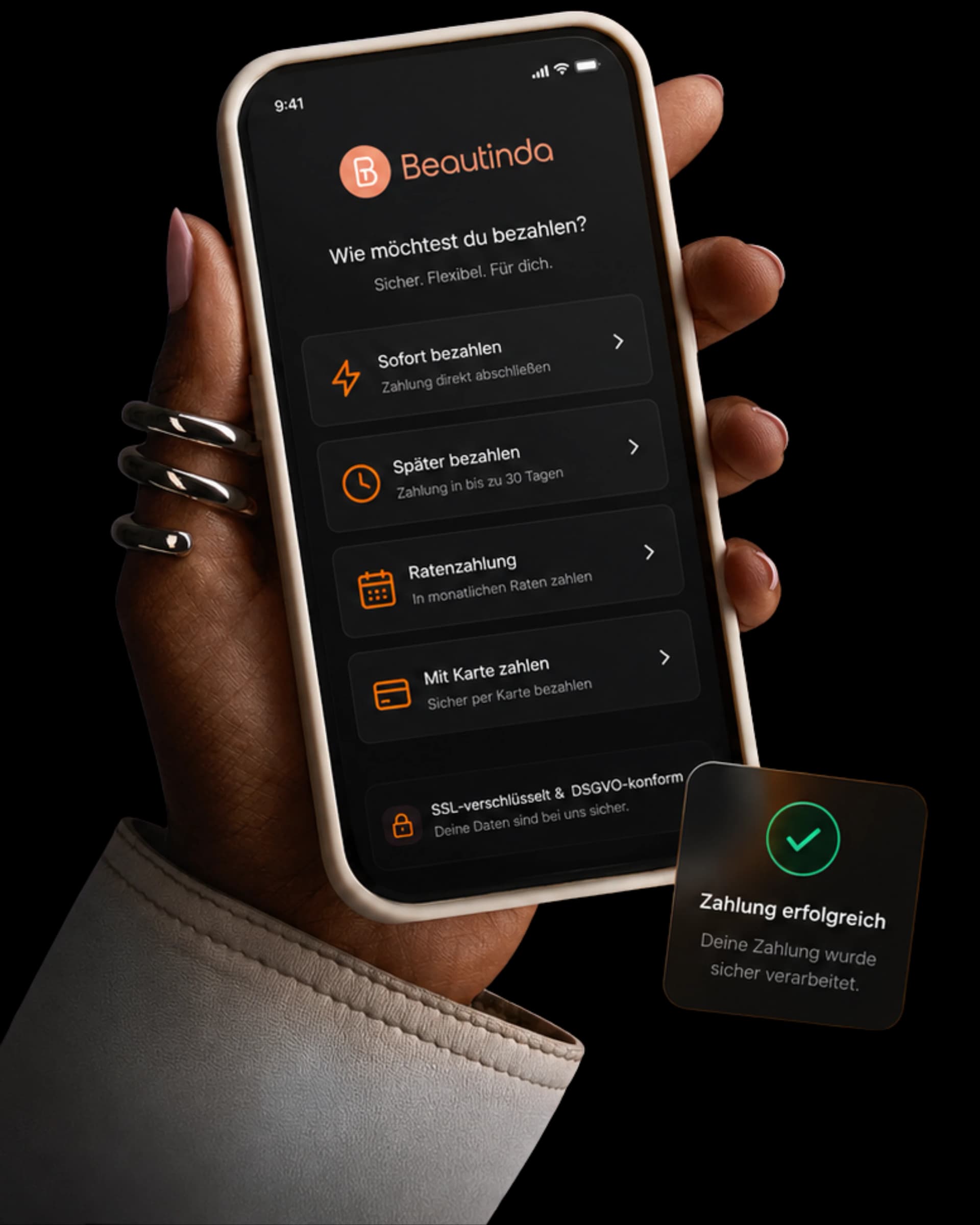 Beautinda Zahlungs-App – sicher, DSGVO-konform, in Deutschland entwickelt