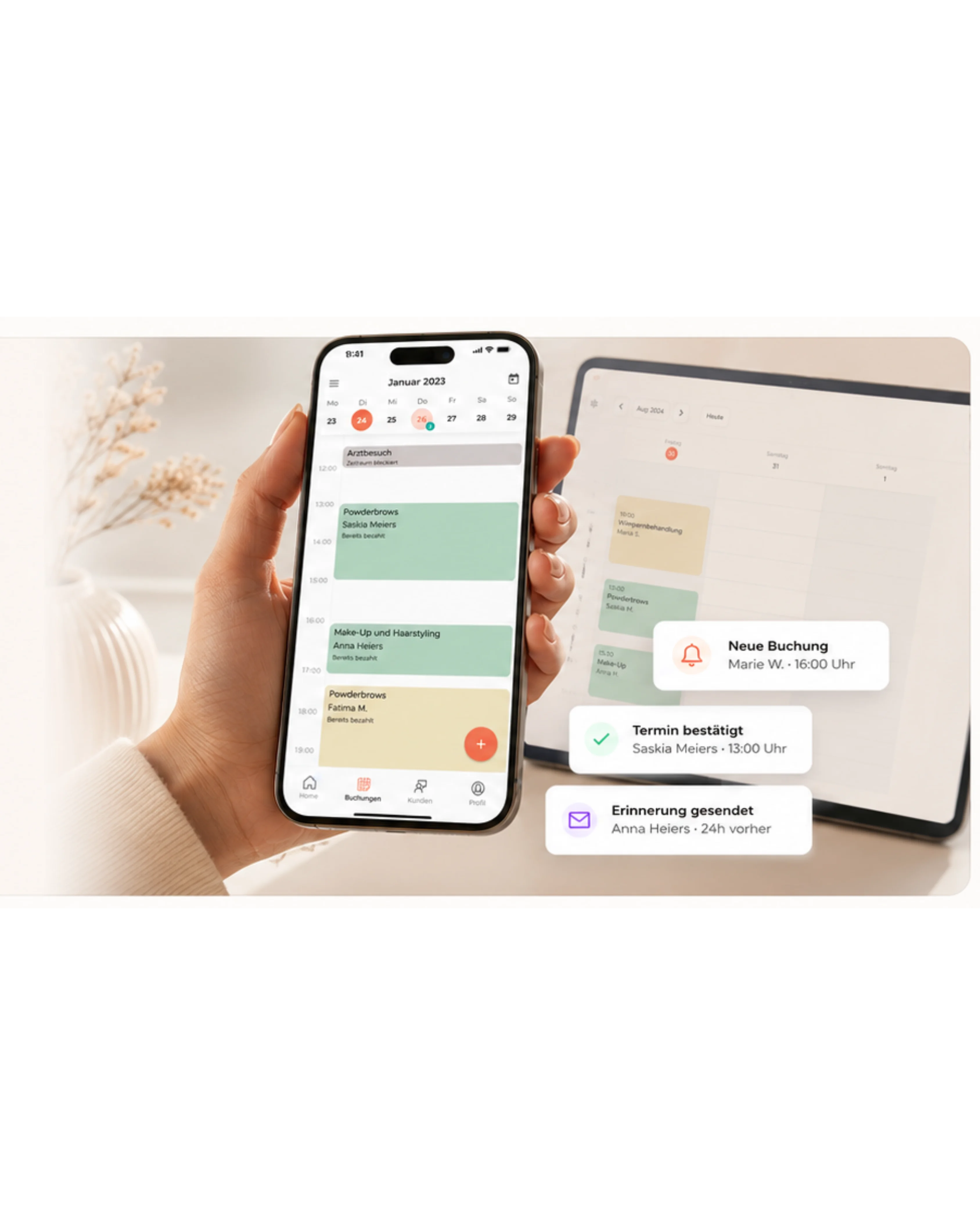 Beautinda Website – Terminkalender und Buchungssystem