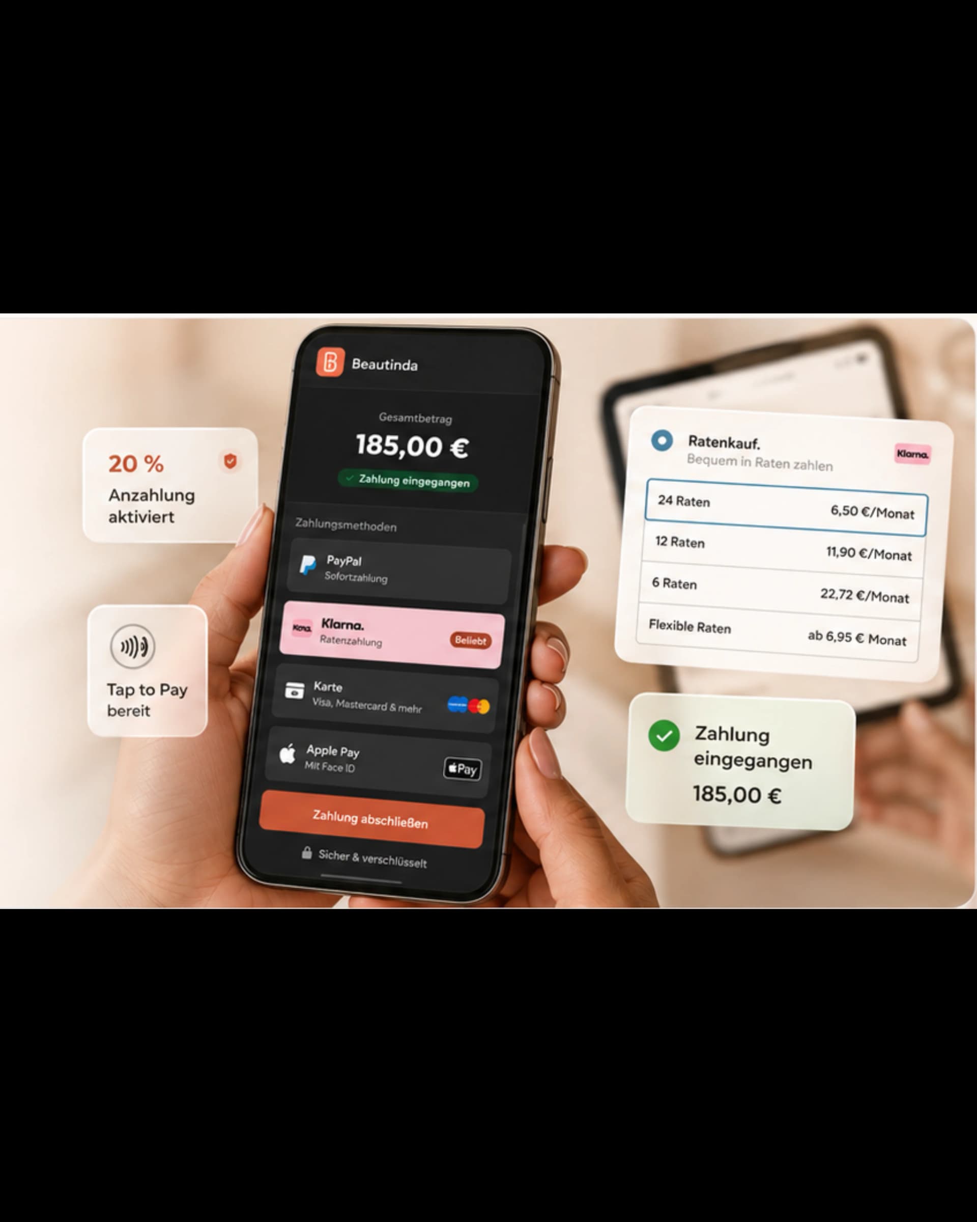 Beautinda App — Zahlungen